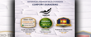Colchón SIMPUR AMAZONE de muelles ensacados con acolchado premium, firmeza media alta y diseño