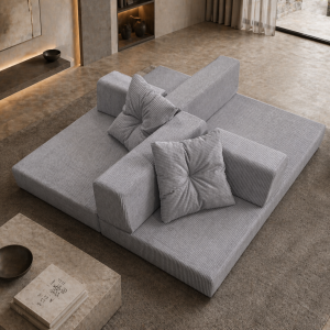 SIMPUR OASIS Sofá Cama GRIS 3 Plazas XXL de Pana Premium Convertible en Cama 180 x 190 cm